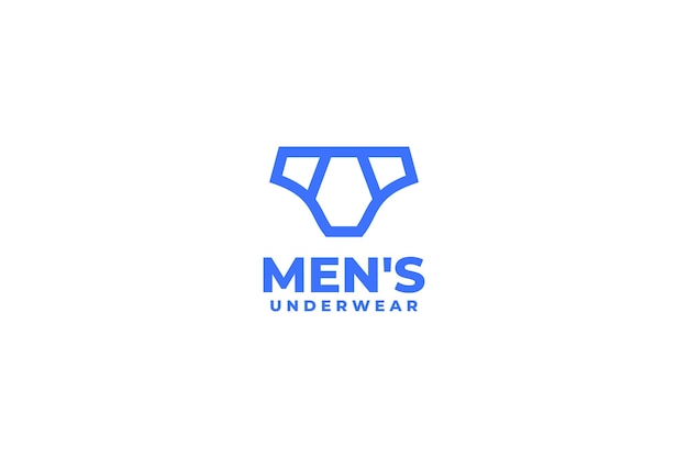 Flat man underwear logo design vector template illustration