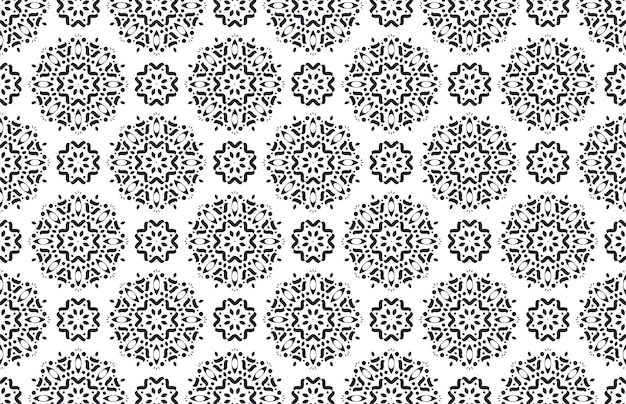 Flat mandala seamless pattern template