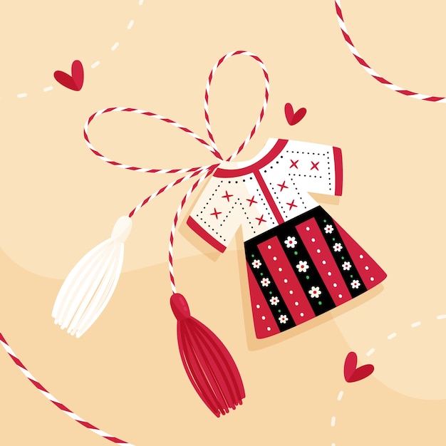 Flat martisor illustration