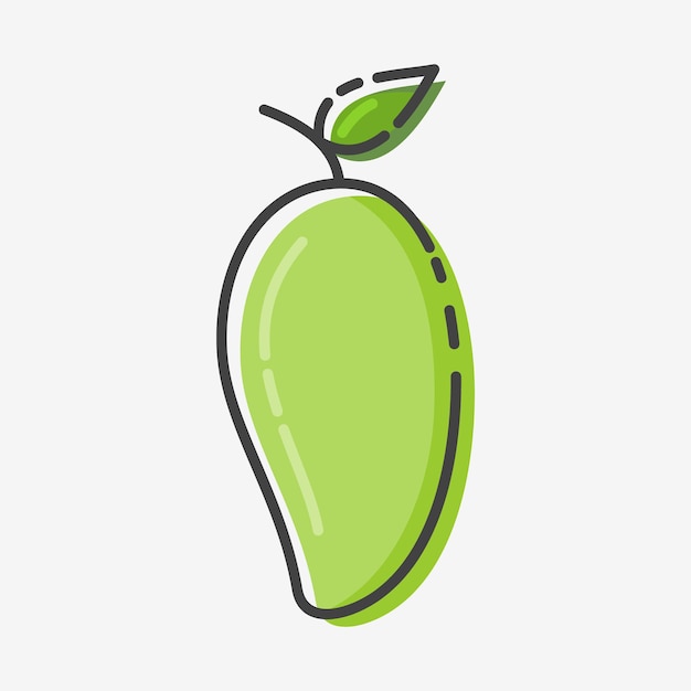 Flat MBE style mango icon, vector illustration.