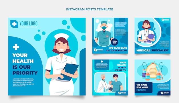 Flat medical instagram post