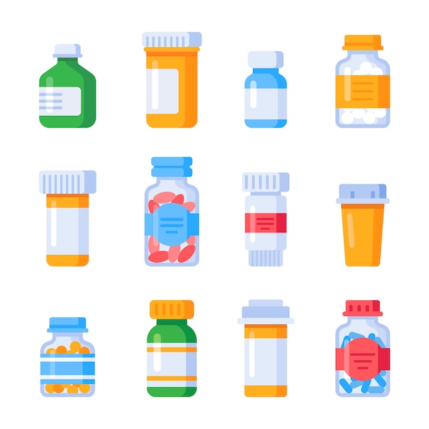 Flat medicine bottles 