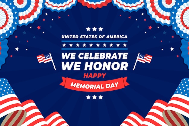 Vector flat memorial day background