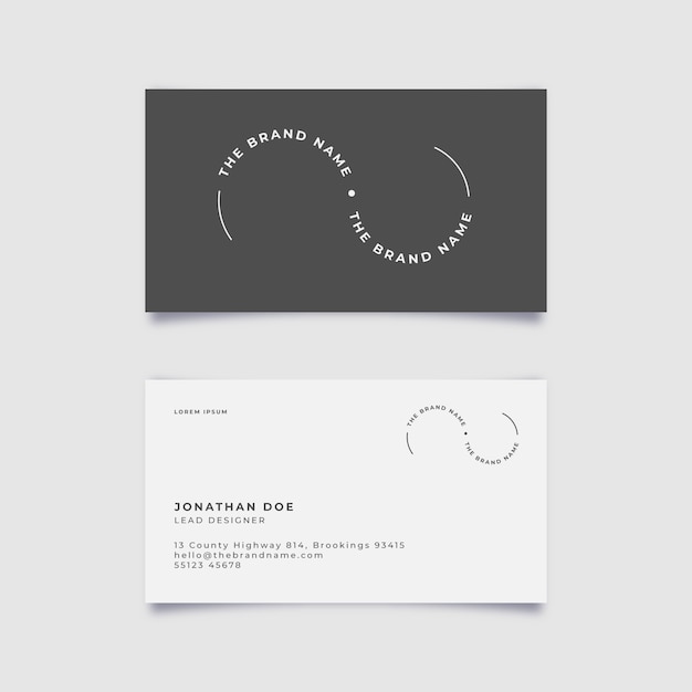 Vector flat minimal double-sided horizontal business card template