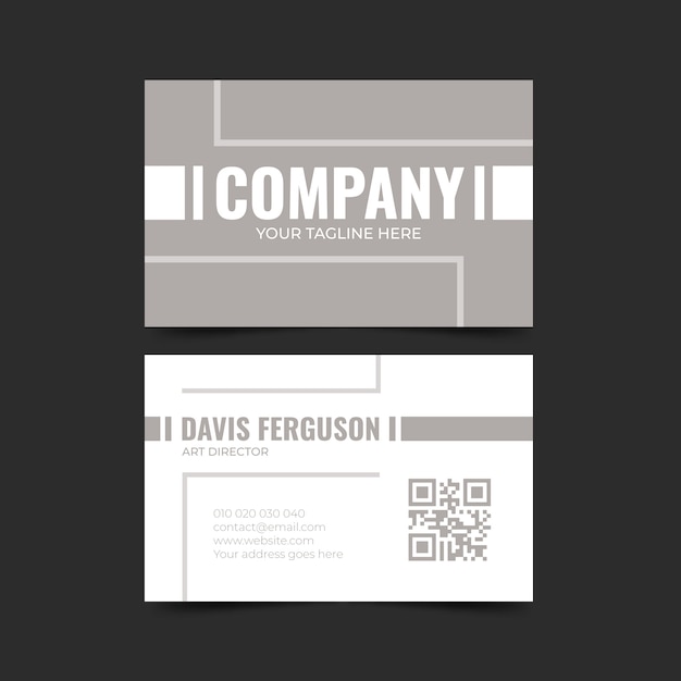 Flat minimal horizontal business card template