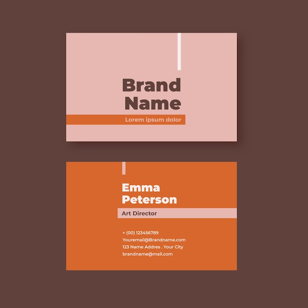 Flat minimal horizontal business card template