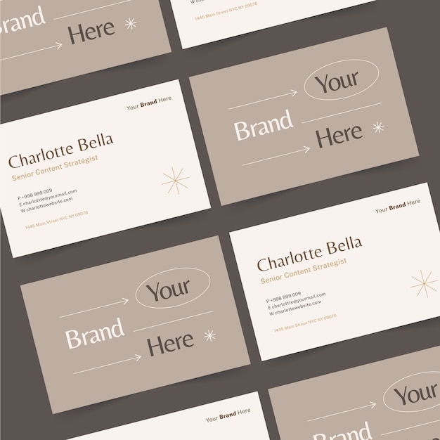 Vector flat minimal horizontal business card template