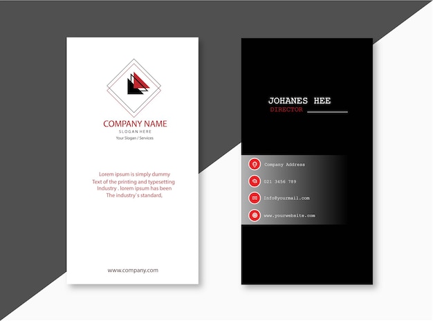 Flat minimal horizontal double - sided business card template