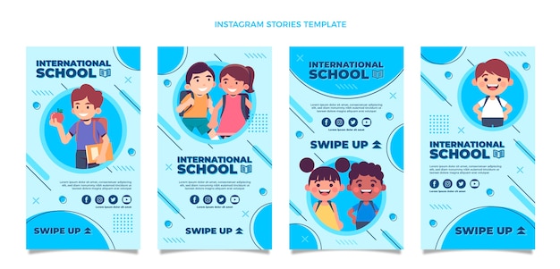 Flat minimal instagram stories collection for attending international school