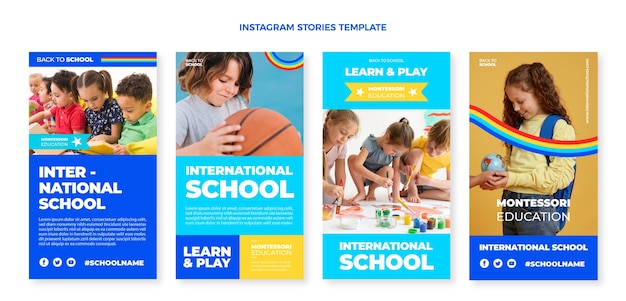 Flat minimal international school instagram stories collection