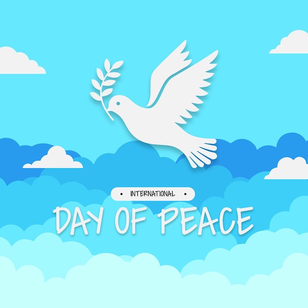 Flat and Minimalist International day of peace concept art