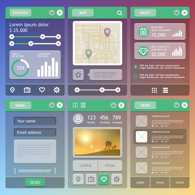 Flat Mobile UI Design