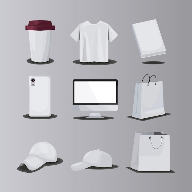 Flat mockup elements