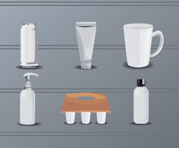 Flat mockup icons