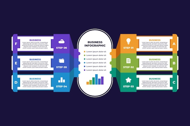 Flat Modern Business Infographic Template Design