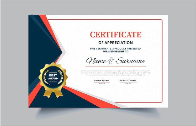 Flat modern certificate template