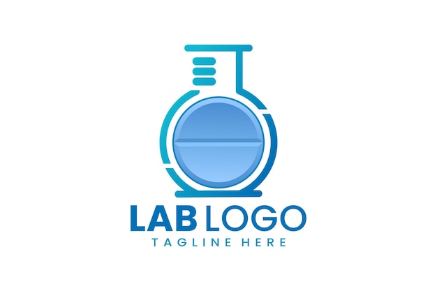 Flat modern medicine laboratory logo template