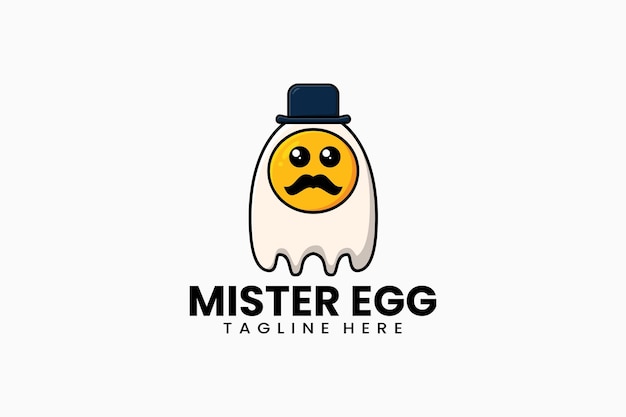 Flat modern template mister egg logo