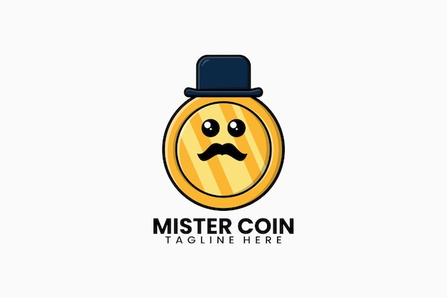 Flat modern template mister gold coin logo