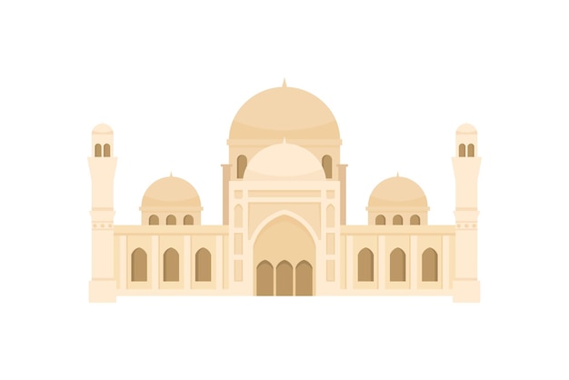 Flat mosque vector Muslim building for islamic ramadan eid design