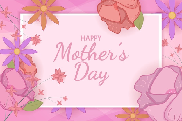 Flat Mother Day floral background