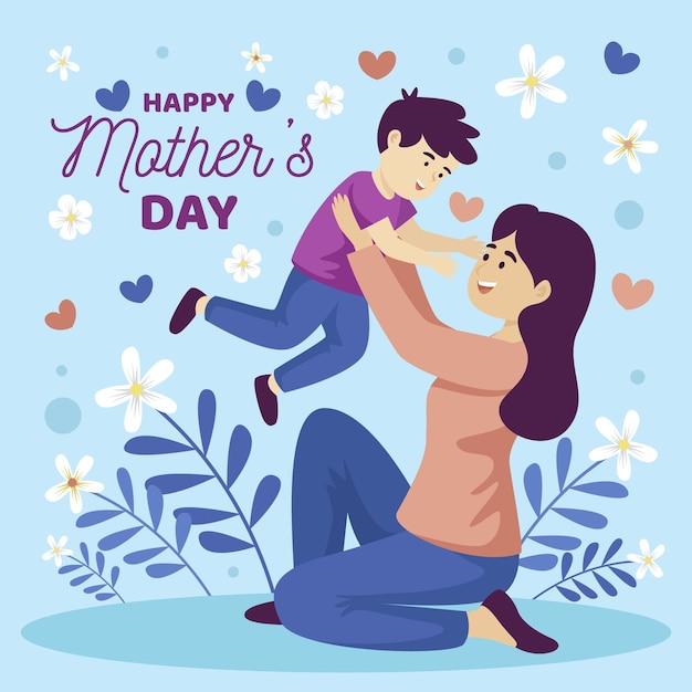 Flat mother's day illustration