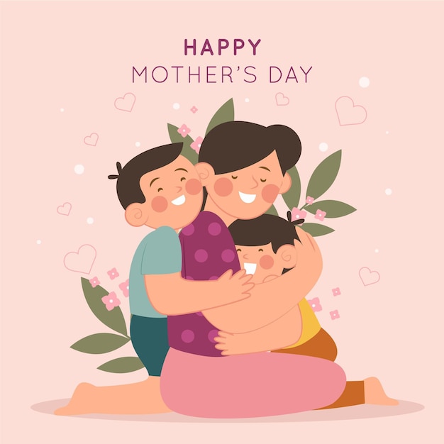 Flat mother's day illustration