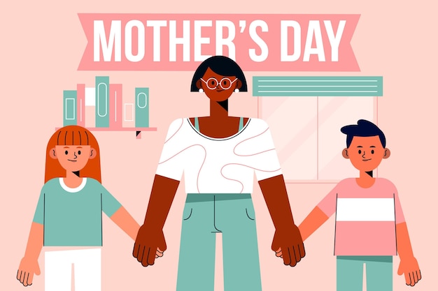 Flat mother's day illustration