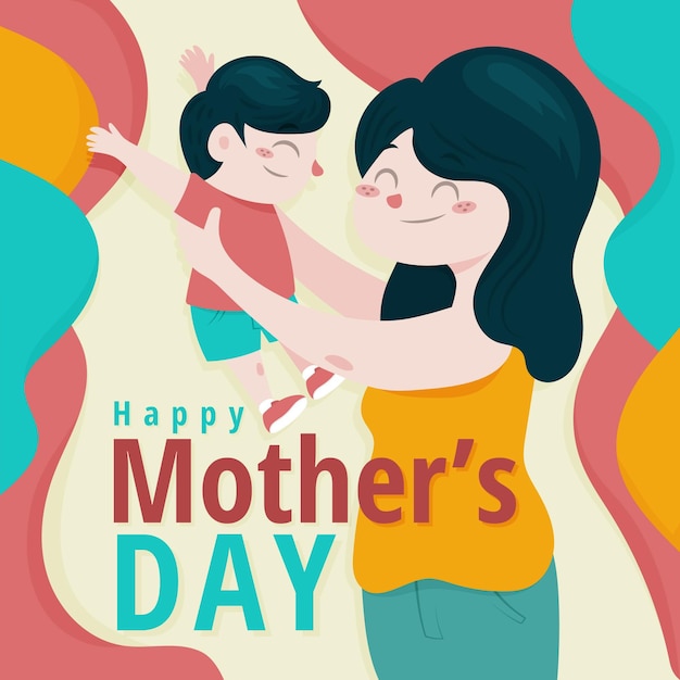 Flat mother's day illustration