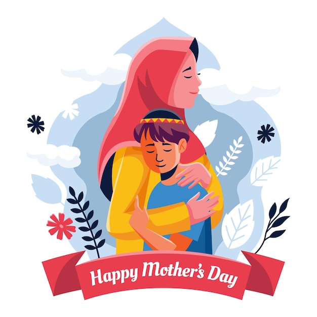 Flat mother's day illustration