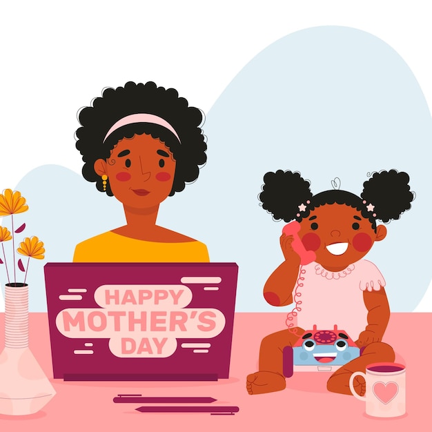 Flat mother's day illustration