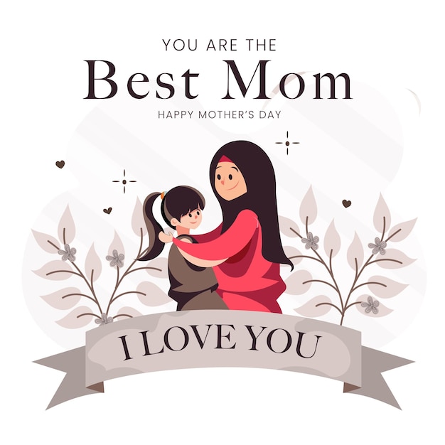 Flat mother's day illustration