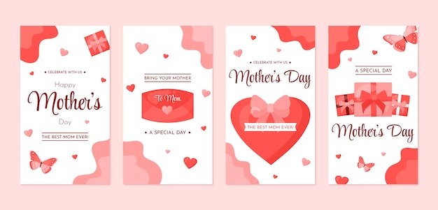 Flat mother's day instagram stories collection