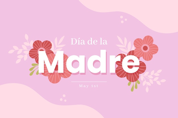 Flat mothers day background in spanish