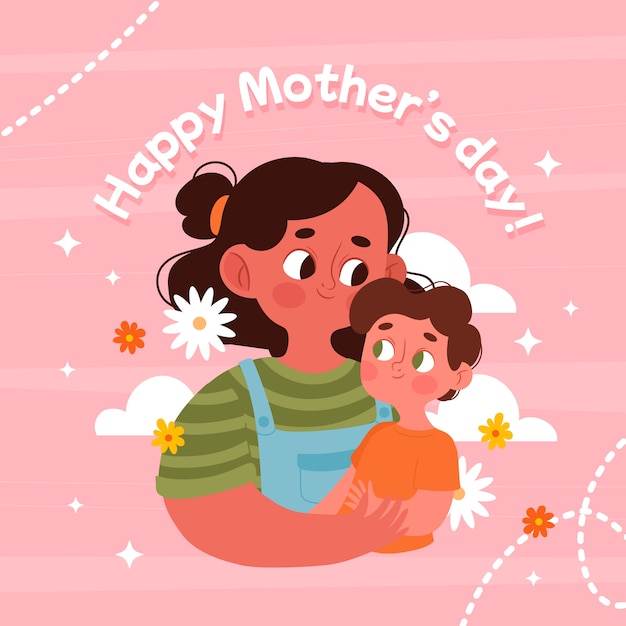 Flat mothers day illustration