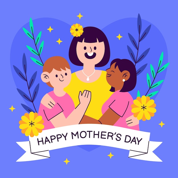 Flat mothers day illustration