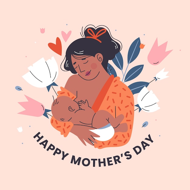 Flat mothers day illustration