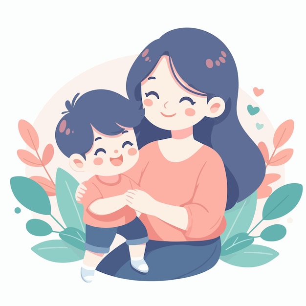 Flat mothers day illustration