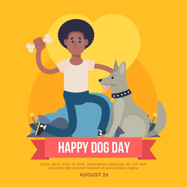 Vector flat national dog day illustration