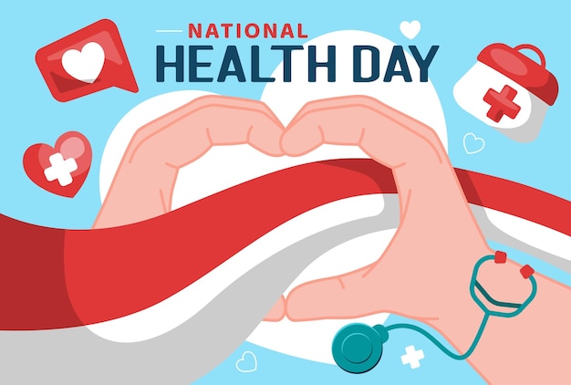 Flat National Health Day of Indonesia