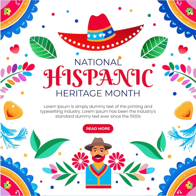 Flat national hispanic heritage month background