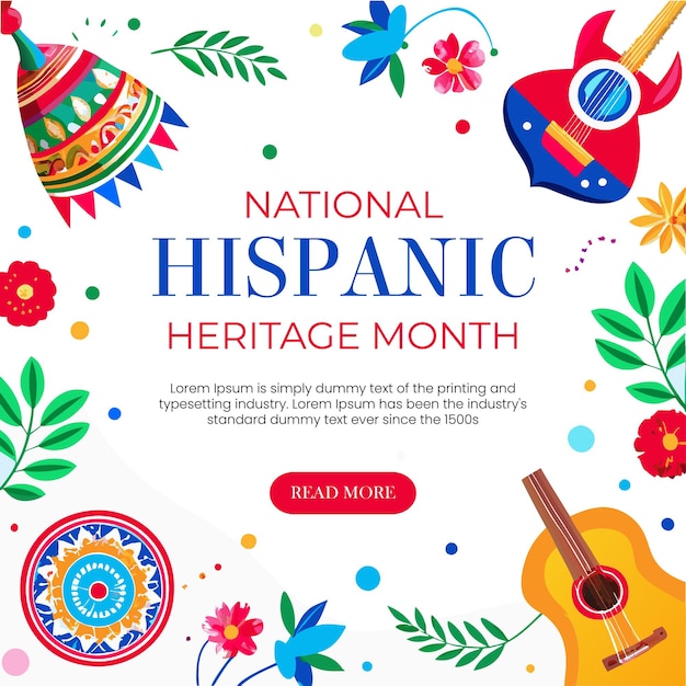 Flat national hispanic heritage month background