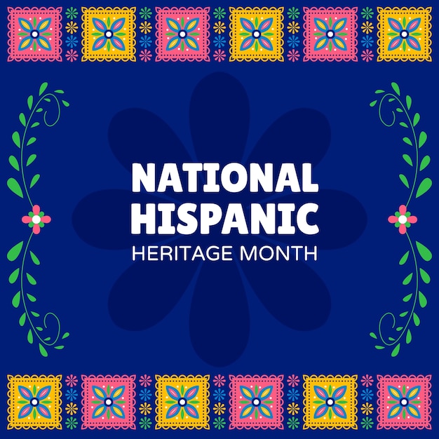 Flat national hispanic heritage month illustration