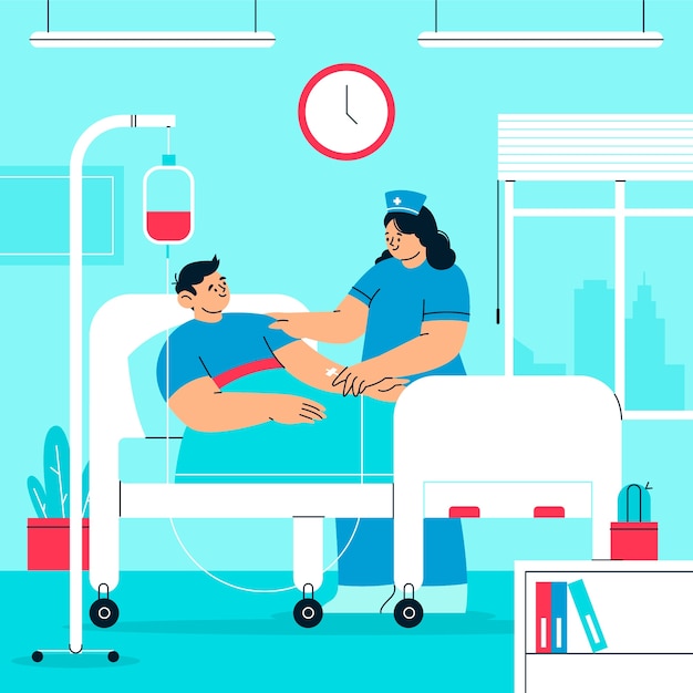 Flat national nurses week illustration