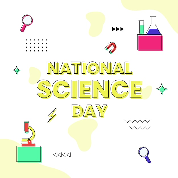 flat national science day for social media posts