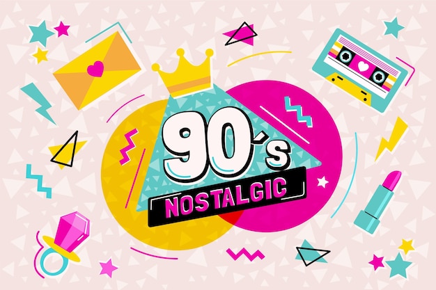 Vector flat nostalgic 90's background