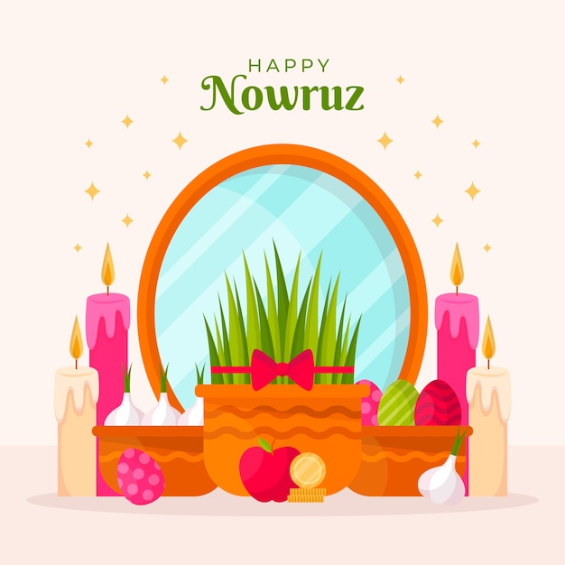 Flat nowruz illustration