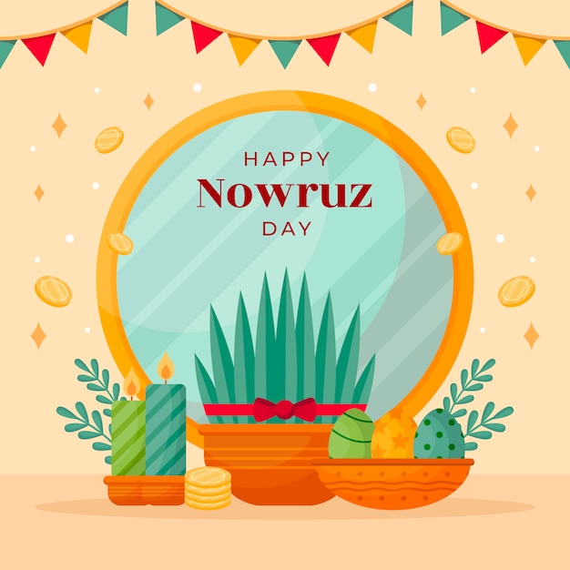 Flat nowruz illustration