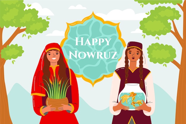 Flat nowruz illustration