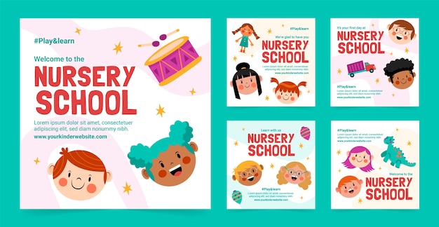 Flat nursery school instagram posts collection